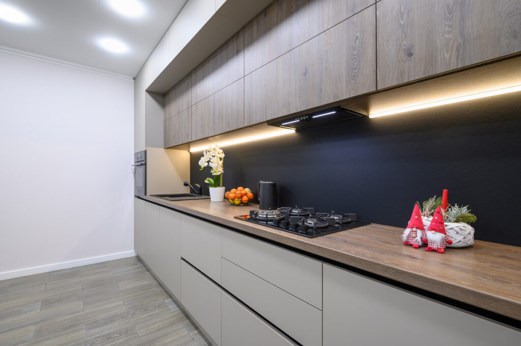 Kuchnia drewniana nowoczesna LED